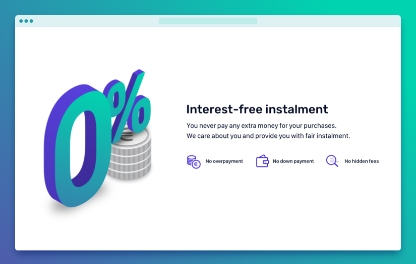 Website for Solfie Instalment Card service screenshot 1